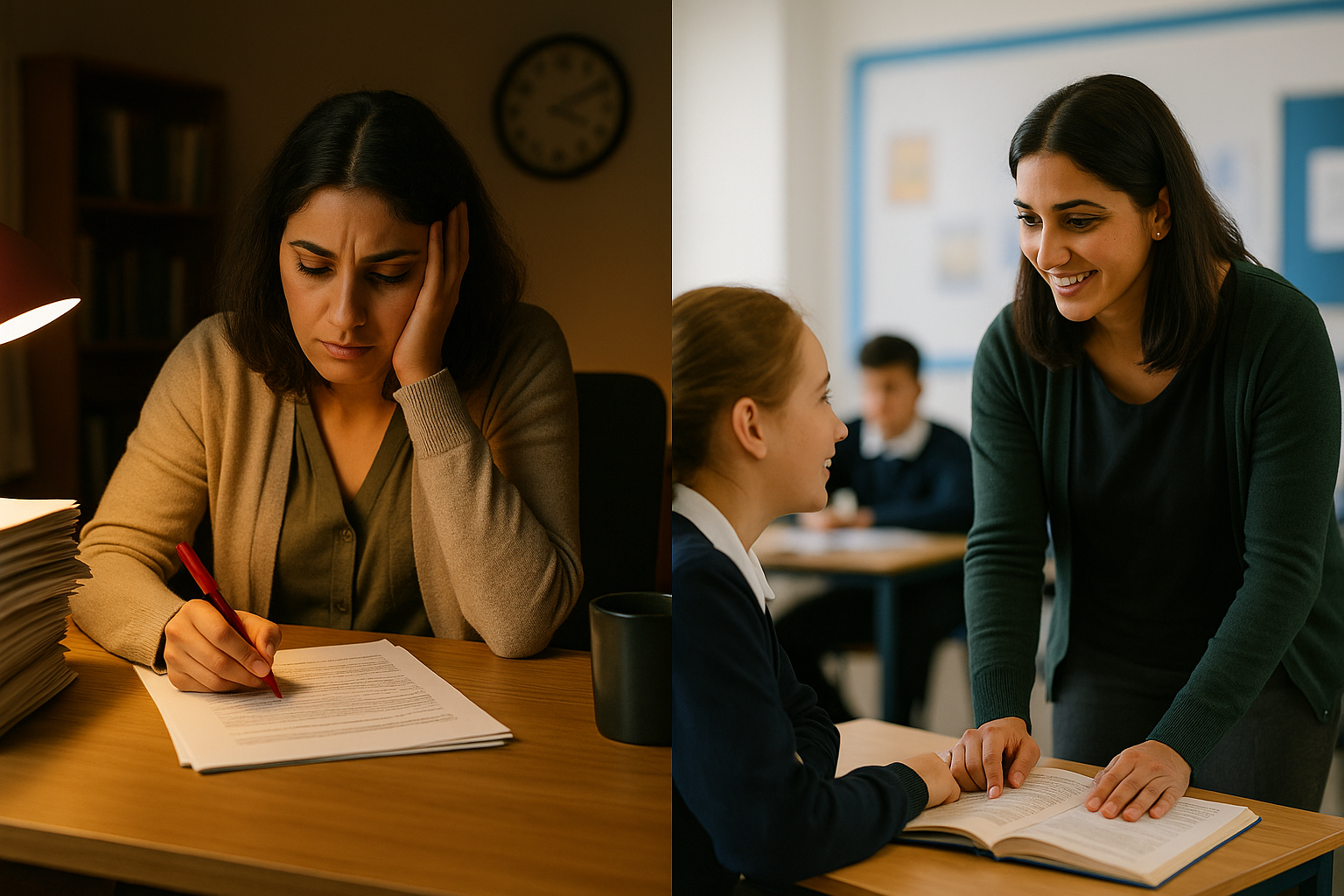 Illustration comparing marking and feedback focus